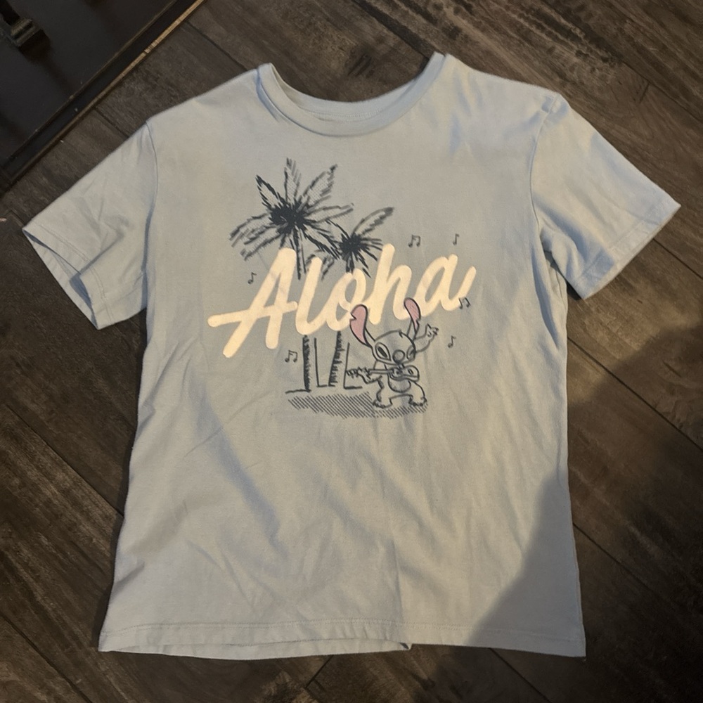 Disney Blue Aloha Tee with Character